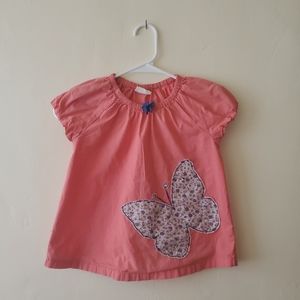 Pink Butterfly Mini Boden Shirt, 5-6y